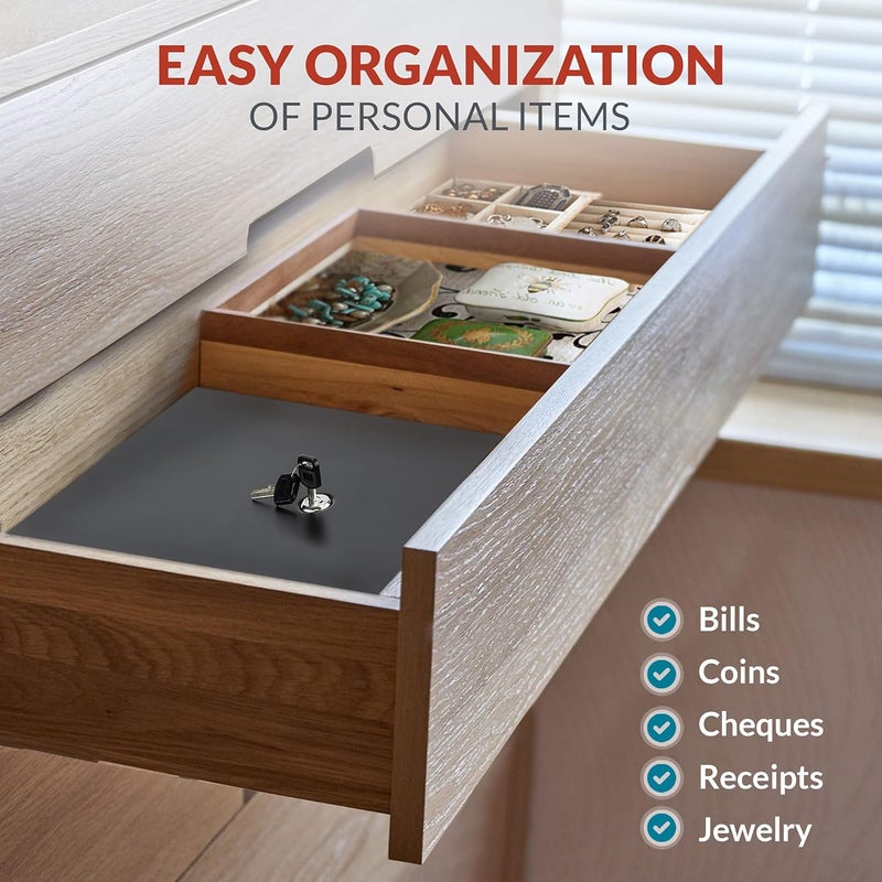Volcora Cash Drawer Tray with Locking Cover - 11.7 x 10.3 x 2.3 Inch Metal Cash Lock Box with Lid - 4 Bill/5 Coin Money Organizer for Volocara 13" Fully-Removable Cash Drawers - For Business Use - Image 5